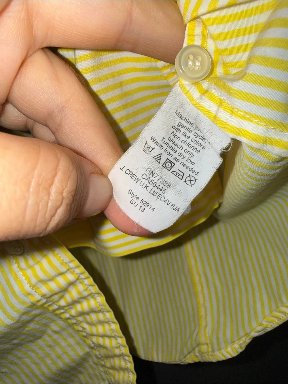 J. Crew S Yellow Vintage Y2K Haberdashery Yellow Striped Button-Down Shirt